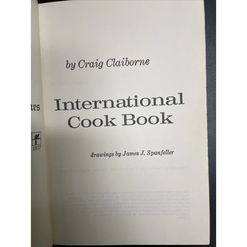 The New York Times International Cookbook By Craig Claiborne 1971  1st edition